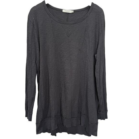 Mod-o-doc Womens Long Sleeve Shirt Charcoal Gray Size XL Casual Crewneck - Picture 1 of 4
